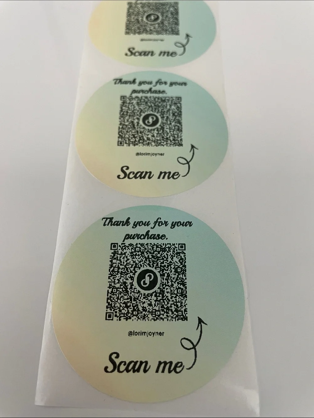 100 Custom 2” circle labels with your QR code or Thank You! - Picture 6 of 8